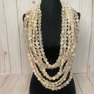 New York & Company Light Pink Multi-Strand Necklace like new